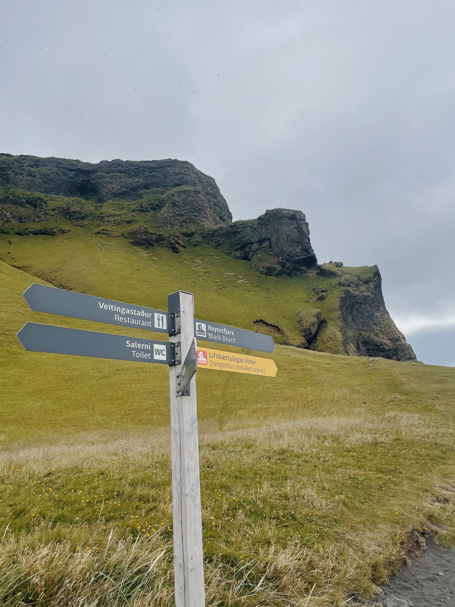 Sign in Black Sand Beach